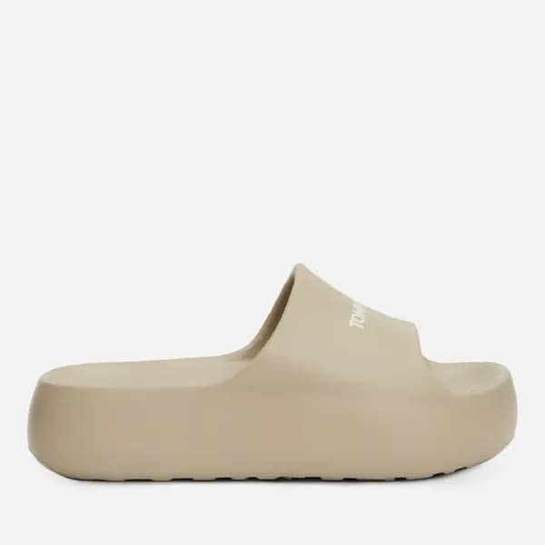 Tommy Jeans Womens Chunky Slide Sandals - Pleasant Clay - UK 6/6.5 Grey Sandals female EN0EN02454 6/6.5