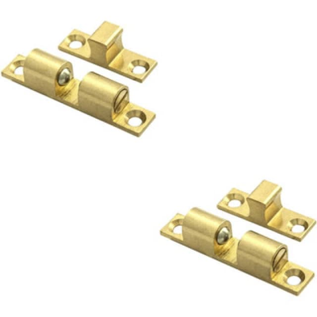 Loops 2x Double Ball Roller Cupboard Catch 43 x 8mm 34.5mm Fixing Centres Self Colour Multi unisex