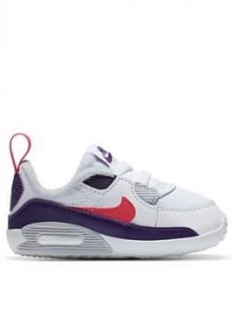 Nike Air Max 90 Crib Shoes - White/Grey/Purple