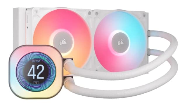 Corsair iCUE LINK TITAN 240 RX LCD RGB White All In One CPU Cooler - 240mm