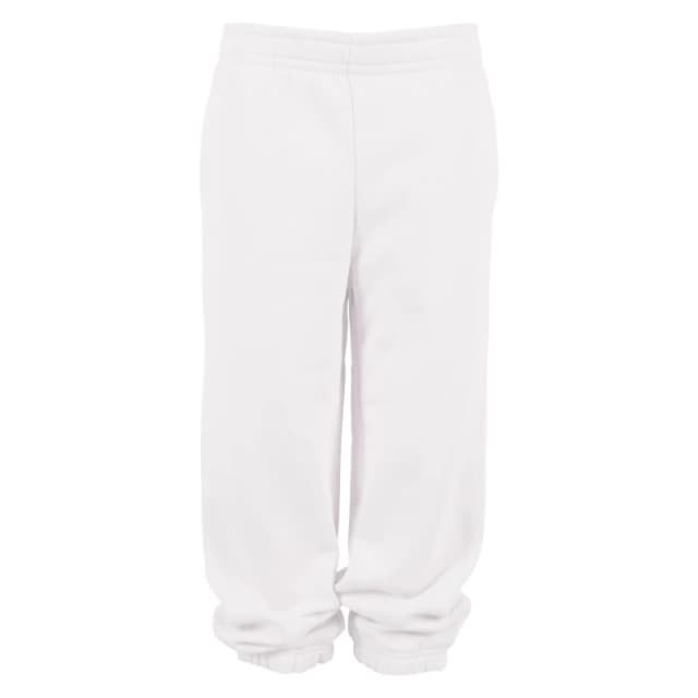 Build Your Brand Basic Plain Jogging Bottoms in White Size: 4-6 Years White Unisex 4-6 Years