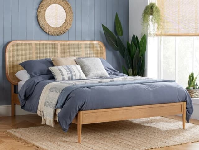 Birlea Elina Rattan and Oak Wooden Bed Frame - 5ft King Size