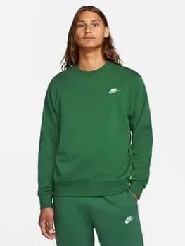 Nike Nsw Club Fleece Crew Sweat, Green/White, Size 2XL, Men