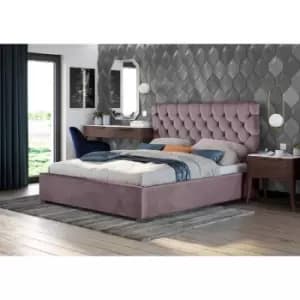 Rosiana Bed Small Double Plush Velvet Pink