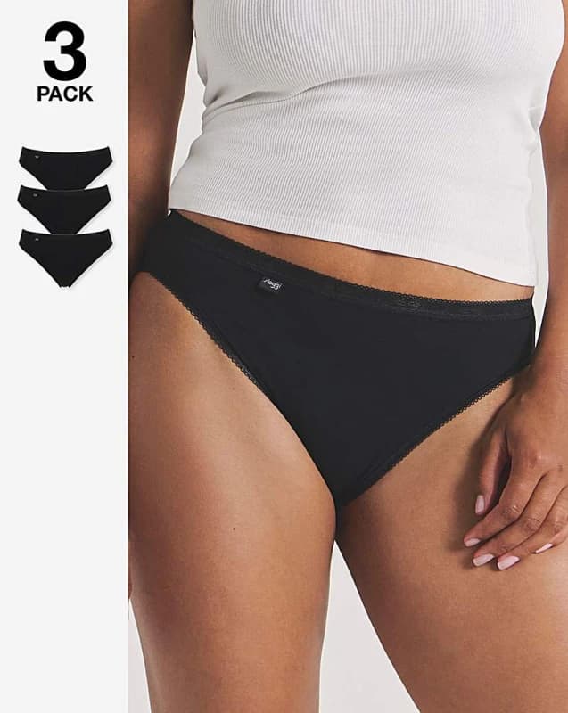 Sloggi Sloggi 3Pk Tai Hi Leg Knicker Black - sloggi - Size: 16 Black Female 16 CN74503