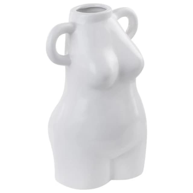 Beliani Flower Vase Aigio Ceramic 25cm White