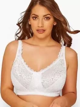 Yours White High Shine Bra, White, Size 38D, Women