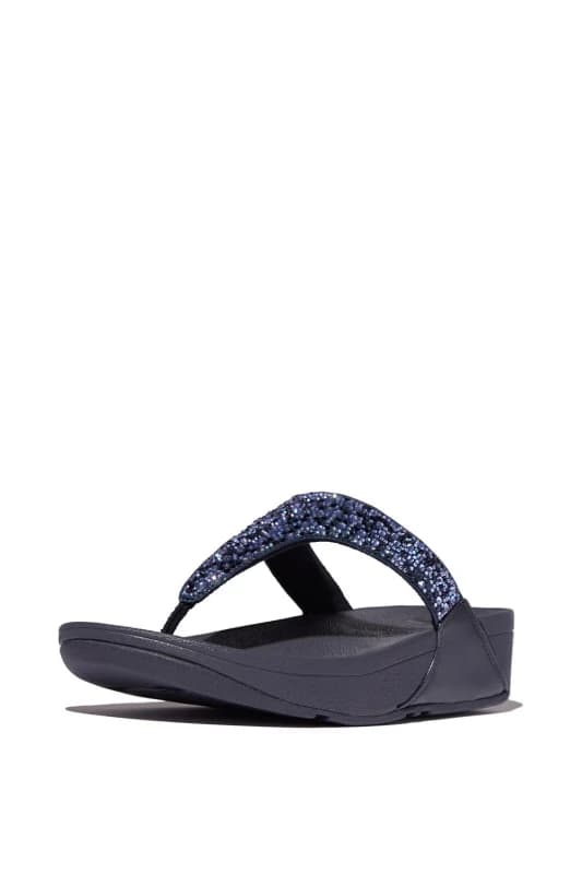 FitFlop Womens Lulu Toe Post Hotfix Sandal in Navy Size: 7 Navy Female 7