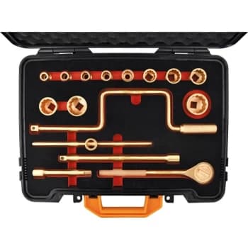 Spark Resistant Socket Set 1/2' Sq Dr 16-Pce Be-Cu - Kennedy