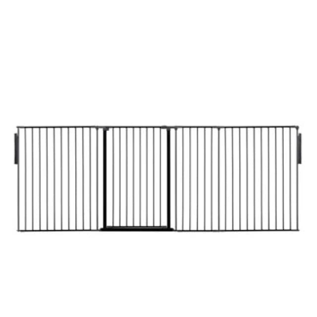 Safetots Premium Extra Tall Room Divider, Up To 272Cm Wide, Black, 105Cm Tall, Multi Panel Barrier For Baby And Toddler