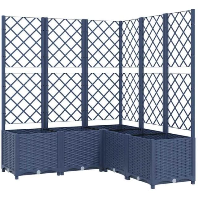 VIDAXL Garden Planter with Trellis Blue Grey 120x120x136cm pp Vidaxl 8720286876053
