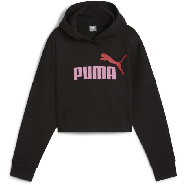 Puma Ess Logo Cropped Hoodie G Hoody Unisex Kids Puma Black unisex 3-4 Yrs