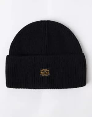 Superdry Black Radar Beanie