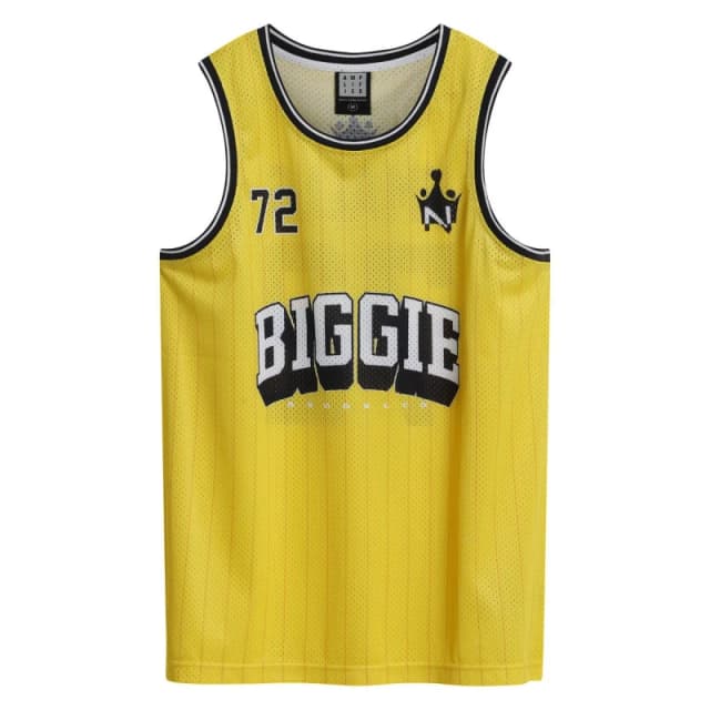 Amplified Amplified Men Notorious Big Basketball Jersey in Yellow Size: Medium Yellow M Male 5063750345321