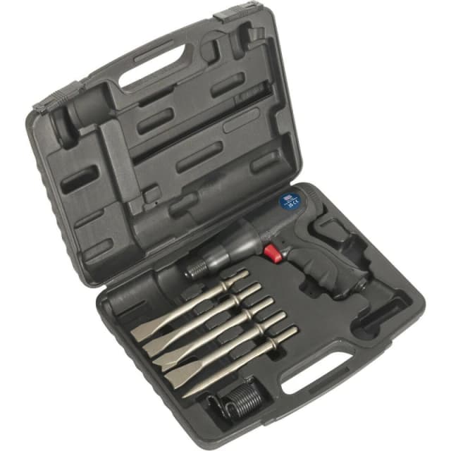Loops Composite Air Hammer Kit - Long Stroke - 5 Steel Chisels - Storage Case Metallics