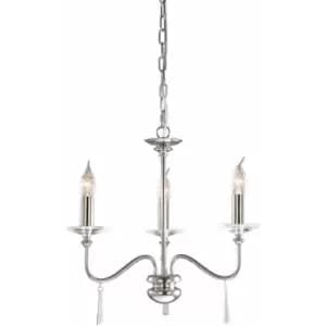 Loops - 3 Bulb Chandelier LIght Highly Polished Nickel LED E14 60W