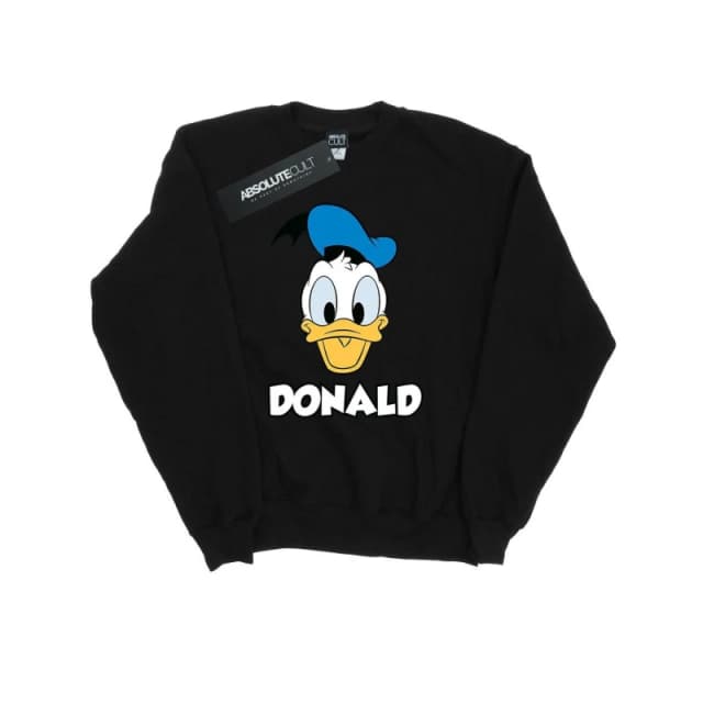 Disney Men Donald Duck Face Sweatshirt in Black Size: 3X-Large Black XXXL Male 5057245591089
