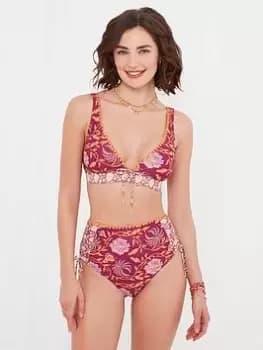 Joe Browns Mexicano Boho Waist Brief -raspberry Multi, Pink, Size 10, Women