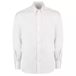 Kustom Kit Mens Tailored Fit Long Sleeved Business Shirt (14.5inch) (White)