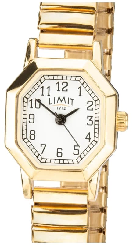 Limit 6498 Womens Gold Tone Expandable Bracelet White Watch