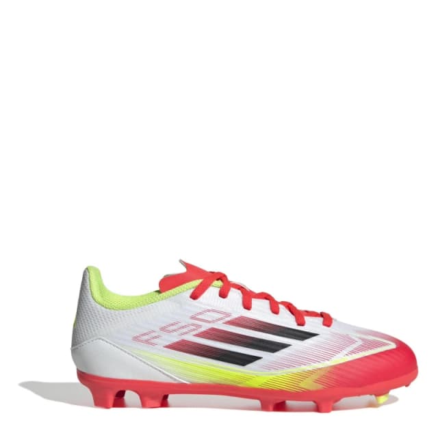 adidas F50 Academy Junior Firm Ground Football Boots - White White 3