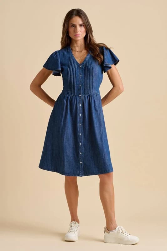 Brakeburn Womens Sandsfoot Knee Length Dress in Navy Size: 8 Navy Female 8