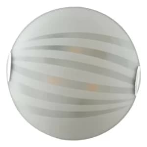 Fan Europe KUNA 3 Light Patterned Glass Flush Ceiling Light White 40cm