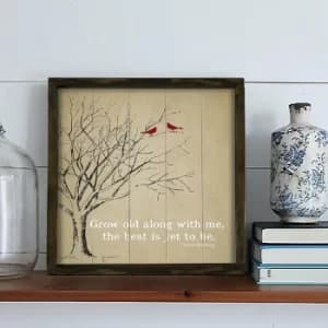 KZM293 Brown White Black Red Decorative Framed MDF Painting