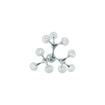 Ideal Lux Nodi Crystal - 9 Light Medium Ceiling Flush Light Chrome, Crystal, G9