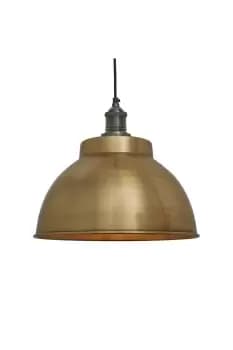 Brooklyn Dome Pendant, 13 Inch, Brass, Pewter Holder