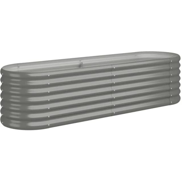 vidaXL Garden Raised Bed Powder-coated Steel 152x40x36cm Grey 318869