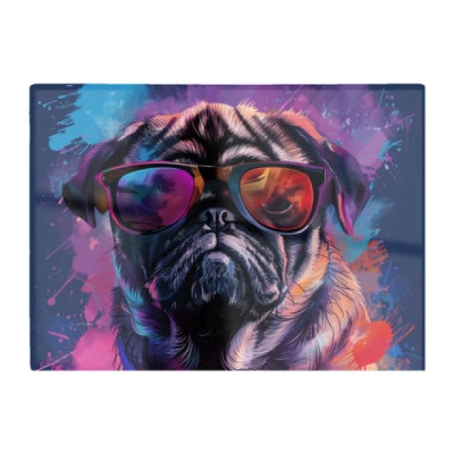 Warren Reed Designer Vibrant Pug In Sunglasses Chopping Board