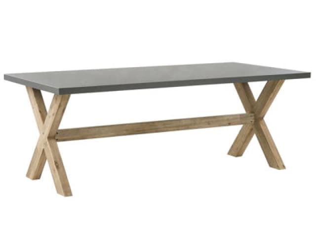 Beliani Garden Dining Table Olbia 200 Cm 100 Cm Concrete Grey