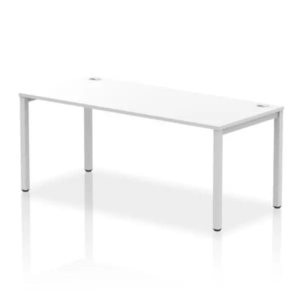 Impulse Impulse Bench Single Row 1800 Silver Frame Office Bench Desk White IMBS18WHTS