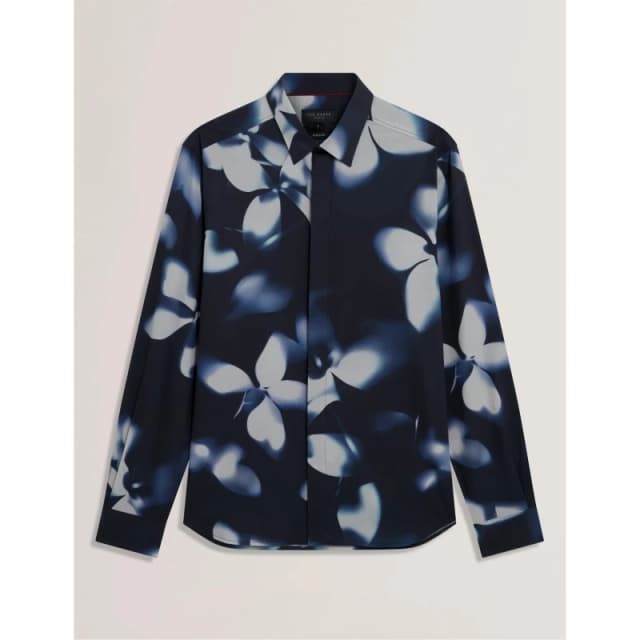 Ted Baker Mens Long Sleeve Floral Patterned Shirt Patterned Shirt - Long Sleeve S (2) Blue 55215718350