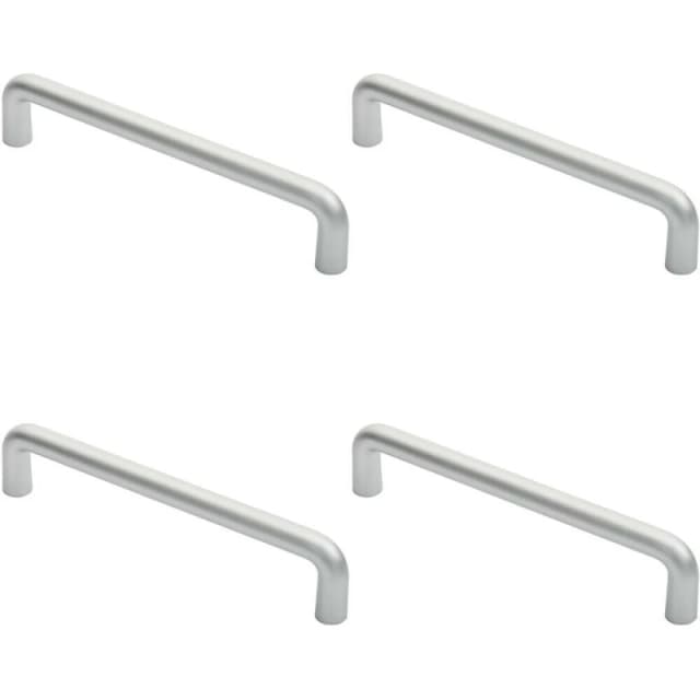 Loops 4x Rounded D Shaped Bar Handle 300 x 22mm Diameter Satin Anodised Aluminium Multi