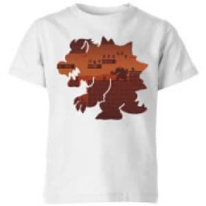 Nintendo Super Mario Bowser Silhouette Kid's T-Shirt - White - 11-12 Years