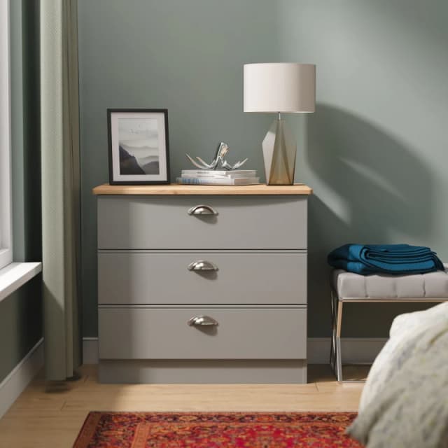 Ready Assembled 2 U Albert 3 Drawer Chest (Ready Assembled) in Dark Grey Dark Grey Unisex