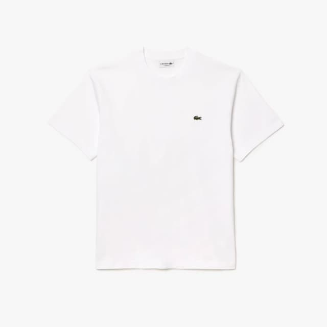 Lacoste White Classic Fit Cotton Jersey T-Shirt White Male S 210464UK