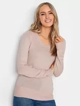 Long Tall Sally Blush Marl Scoop Neck Jumper, Pink, Size 10-12, Women