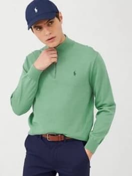 Polo Ralph Lauren Golf Pima Half Zip Knitted Jumper - Green