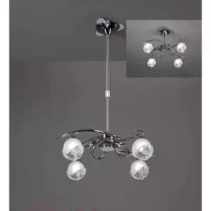 Fragma Convertible Telescopic Semi-Ceiling Light 4 Bulbs G9, polished chrome