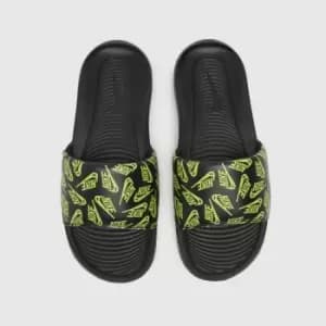 Nike Black & Green Victori One Sandals