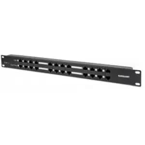 Intellinet PoE Patch Panel 24 Port Patch Panel with 12 port RJ45 Data In and 12 port RJ45 Data and Power Out Passive Power over Ethernet Delivered on