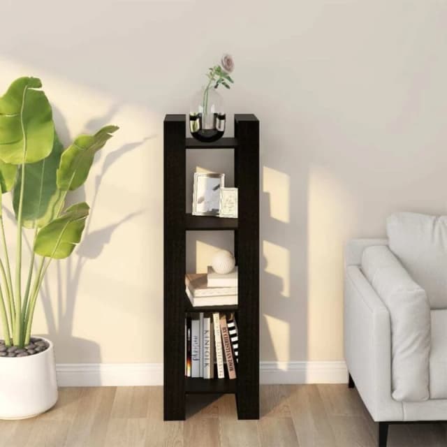 VIDAXL Vidaxl - Book Cabinet/Room Divider Black 41x35x125cm Solid Wood Pine 8720286905067