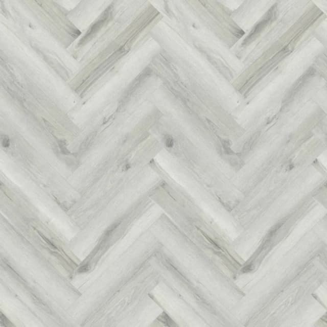 ENER-J SPC Herringbone Luxury Vinyl Flooring Wood Finish 625x125mm in Light Grey Light Grey Unisex