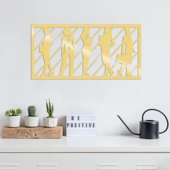 WorkWomen 2 - Gold Gold Decorative Metal Wall Accessory