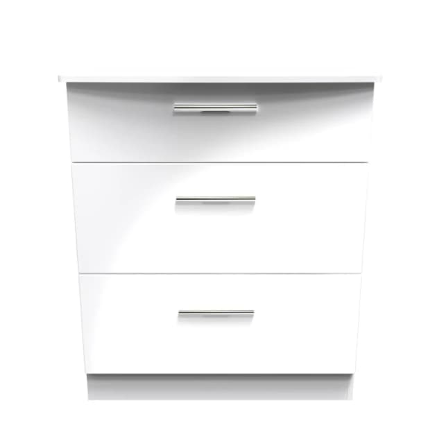 Harrow 3 Drawer Deep Chest In White Gloss (Ready Assembled)