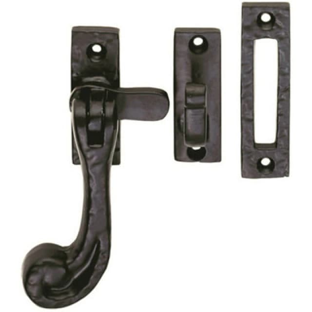 Loops Chunky Handled Antique Window Casement Fastener Powder Coated Black Finish Black