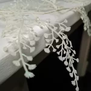 1.8m White Maidenhair Fern Glitter Garland Christmas Decoration
